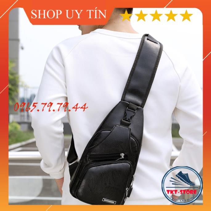  Túi Đeo Chéo Nam Thời Trang Cao Cấp Tích Hợp Cổng USB - T02 | BigBuy360 - bigbuy360.vn