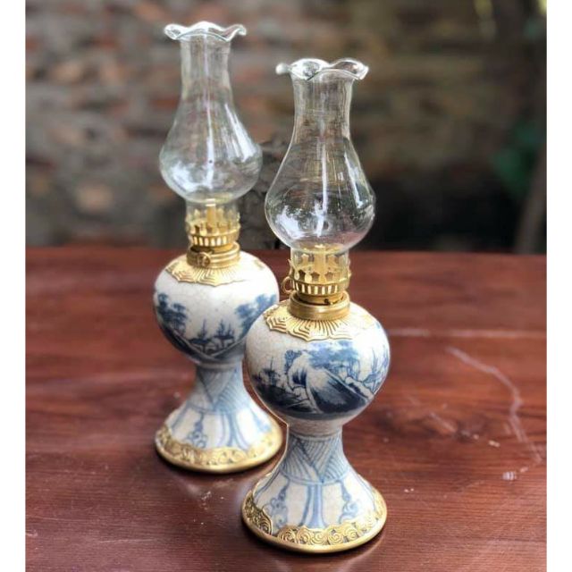 Đèn dầu ( ĐÈN THỜ ) men rạn mẫu 02 - Gốm Sứ BÁT TRÀNG chính hiệu