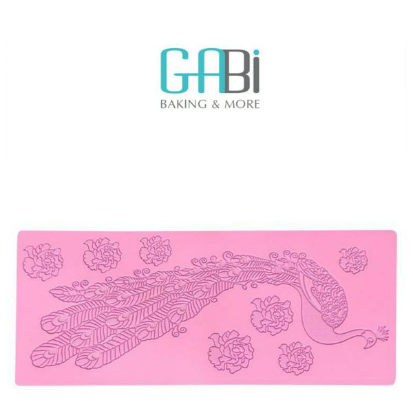 Khuôn silicon fondant ren hình con công