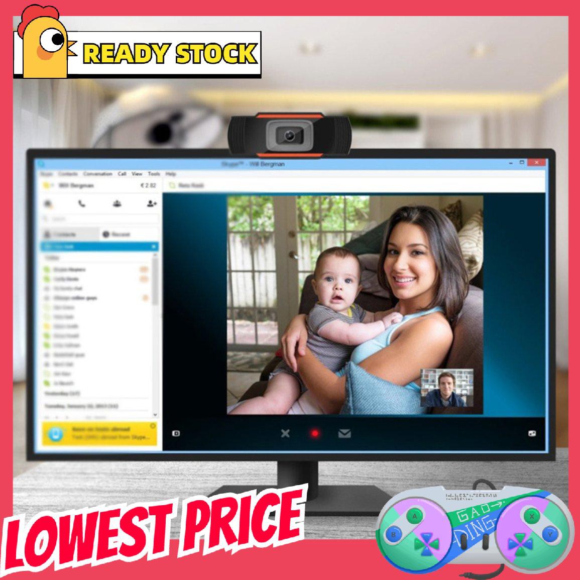 (Hàng Mới Về) 1 Chiếc Webcam Xoay 30 Độ 2.0 Hd 720p Usb Có Micro Cho Máy Tính | BigBuy360 - bigbuy360.vn