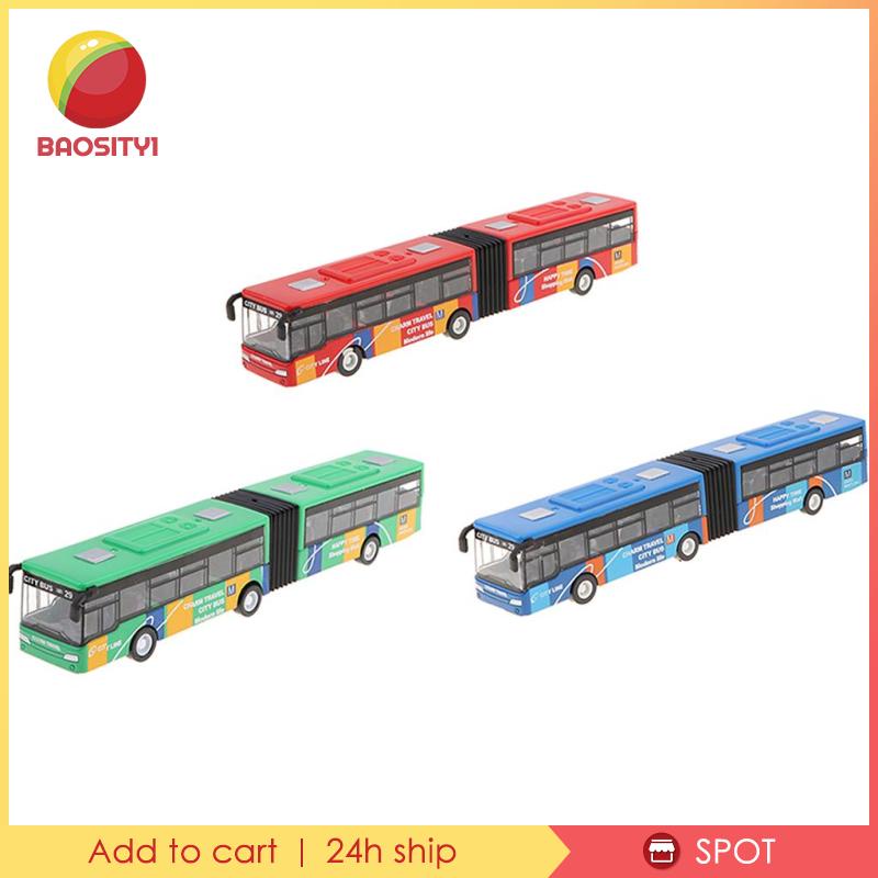 1:64 Alloy Two Compartments City Bus Pull Back Car Metal Collection Model Red