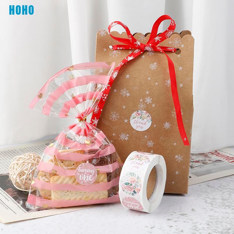 Cuộn 500 Nhãn Dán Họa Tiết Chữ Thank You Thiết Kế Độc Đáo Trang Trí Đa Dụng