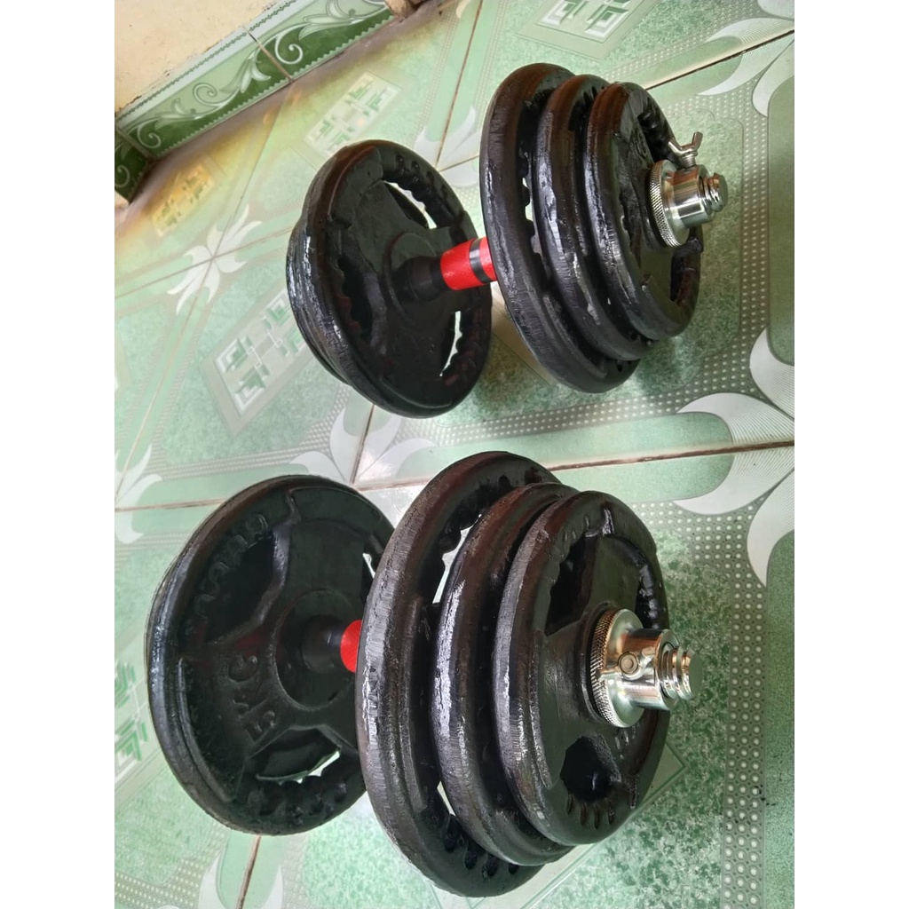 Bộ Tạ Tay Gang Đúc 40kg - cho 2 tay mỗi tay 20kg