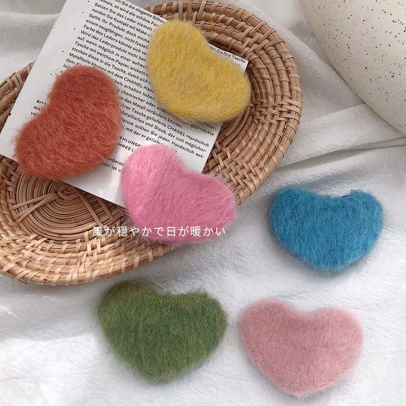 Kẹp tóc hình trái tim nhiều màu sắc phong cách hàn quốc