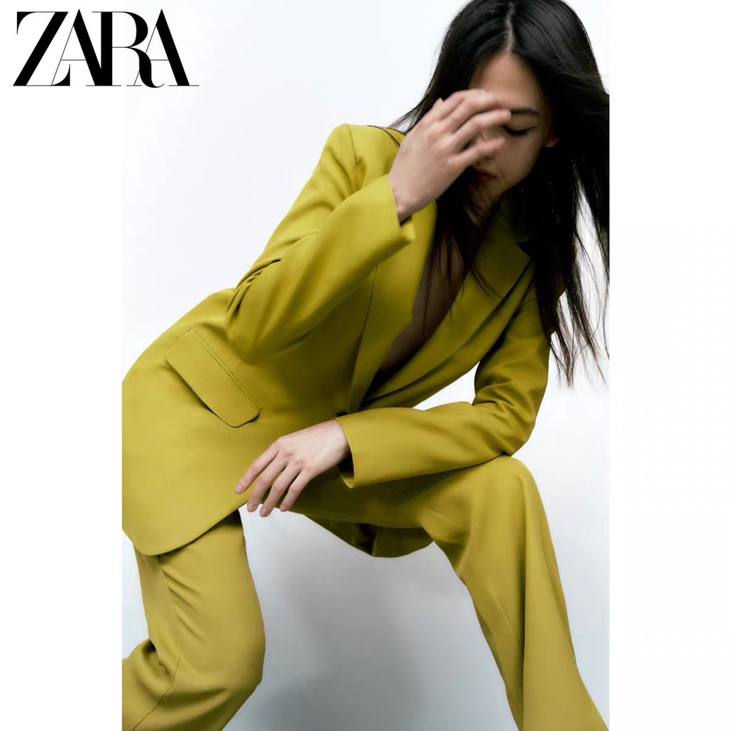 Zara Áo Khoác Vest Vải Lụa Satin Dáng Dài Thời Trang Mùa Thu Cho Nữ 2010885 511