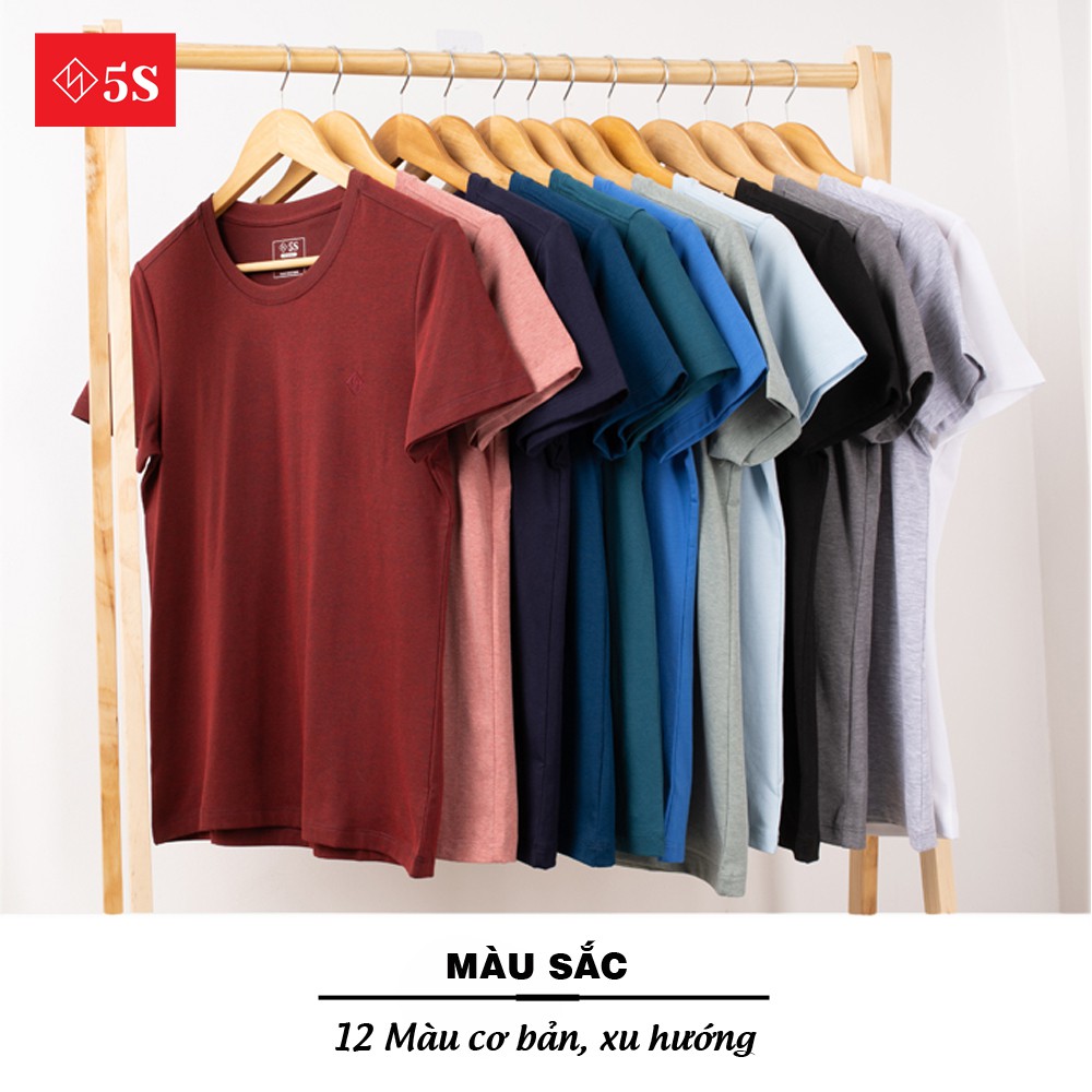 Áo Thun Nam Cổ Tròn 5S  (6 màu) Tay Ngắn, Vải Mềm Mát, Thấm Hút Mồ Hôi, Co Giãn Cực Tốt (ATSS199-02) | BigBuy360 - bigbuy360.vn