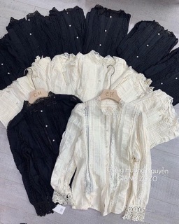 Áo sơ mi phối ren
