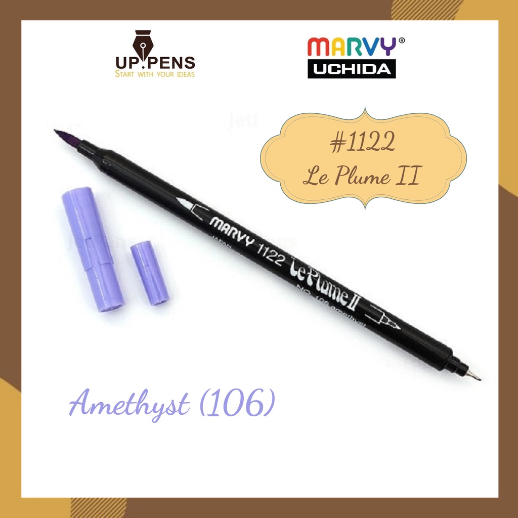 Bút lông đầu cọ viết calligraphy Marvy Le Plume II Double-Sided Watercolor Marker - Màu tím nhạt (Amethyst - 106)