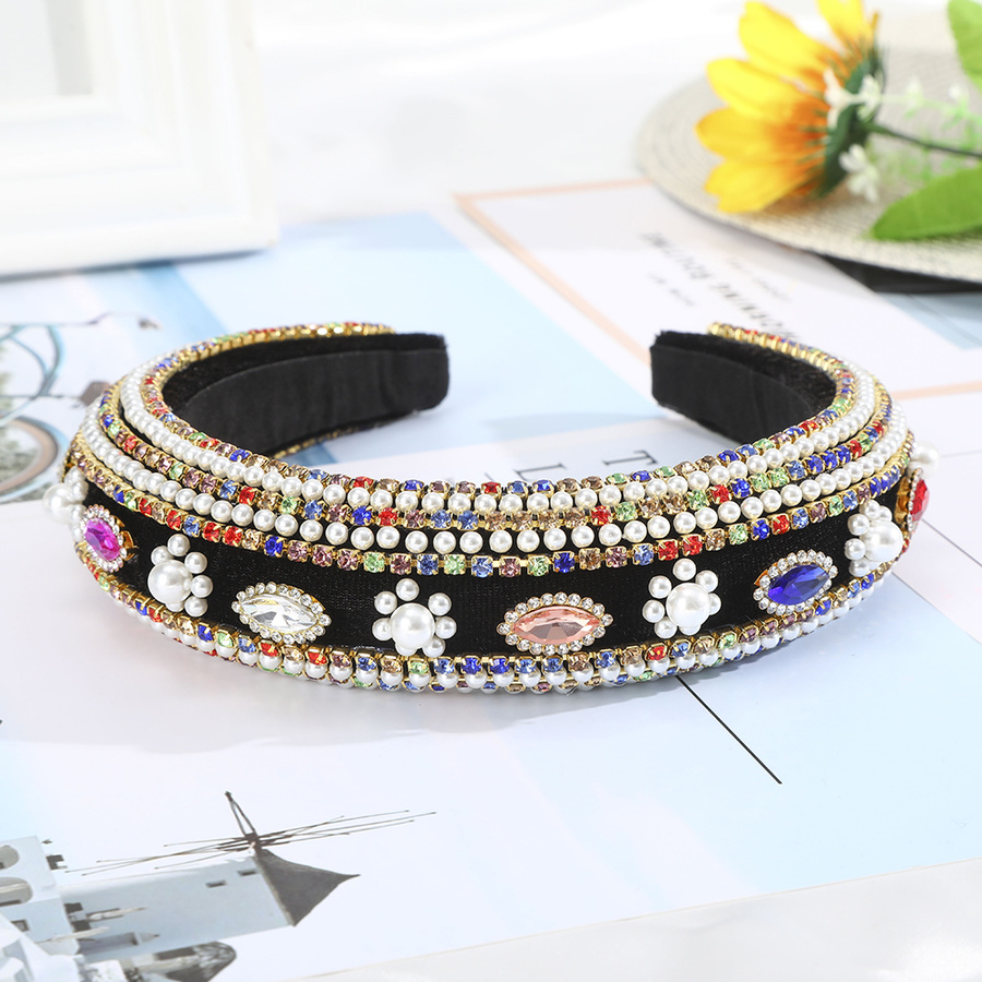 Băng Đô Cài Tóc Đính Đá Lấp Lánh Phong Cách Retro Cho Nữ