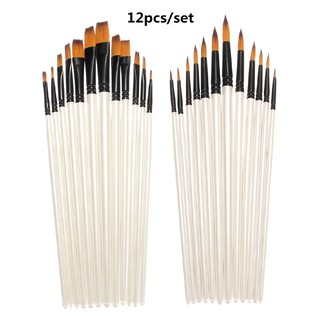 Set cọ vẽ đầu nhọn/đầu dẹp chuyên dùng cho vẽ tranh