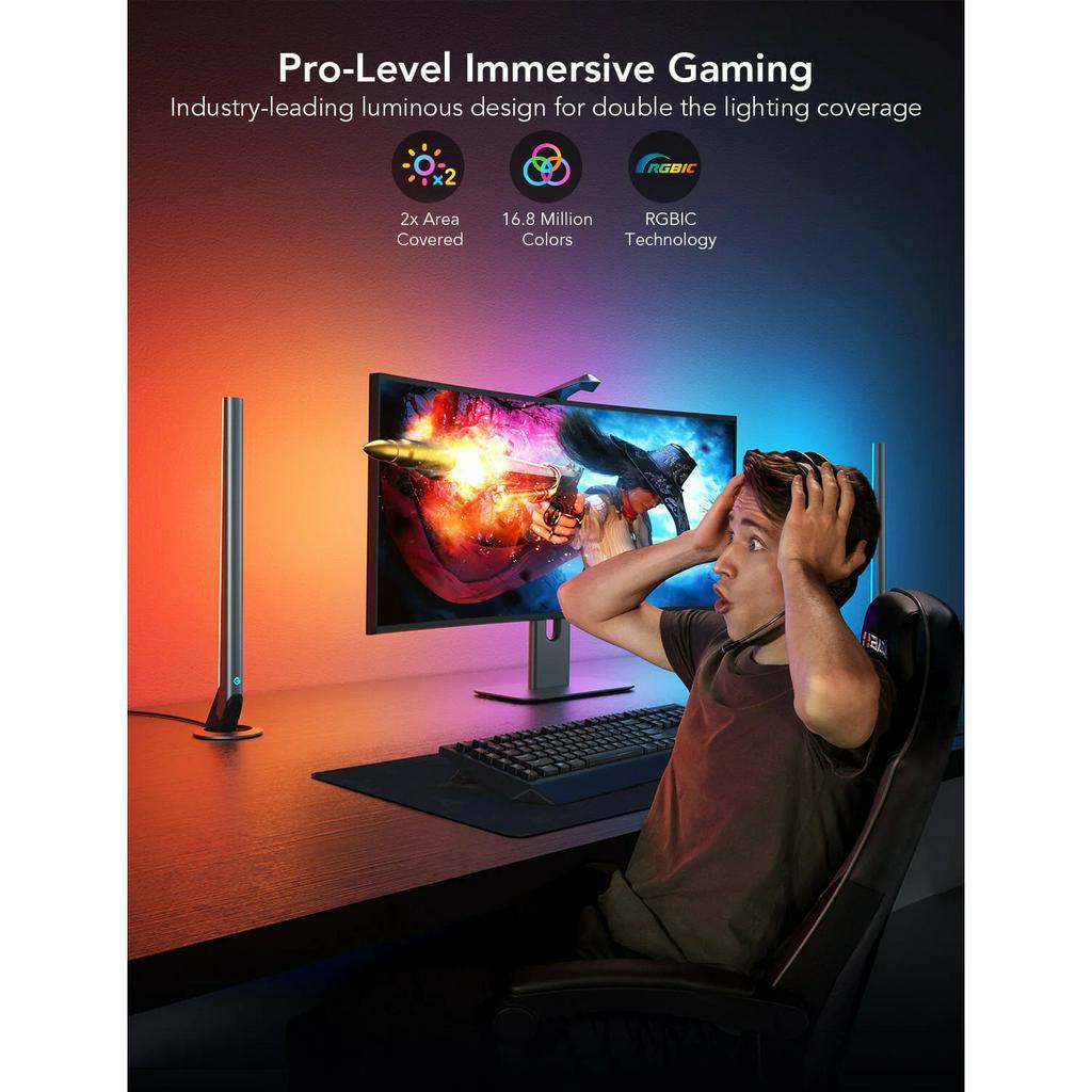 Đèn LED RGB Gaming Govee DreamView G1 Pro Gaming Light H604A | Đèn cho không gian chơi game, giải trí | Chuyển màu