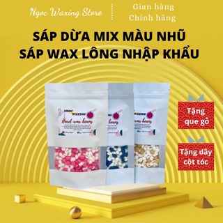 100g sáp wax dừa 🥥 mix sáp màu nhũ, sáp wax lông nóng hard wax bean cao cấp
