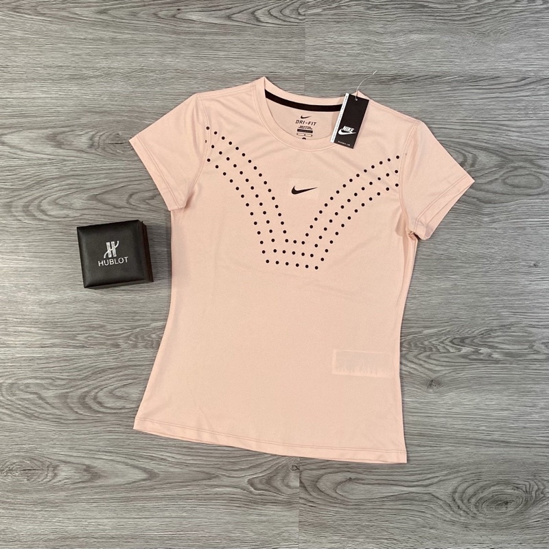 Áo cộc tay chấm bi vải thun mè thể thao tập gym yoga nữ siêu mềm mịn mát