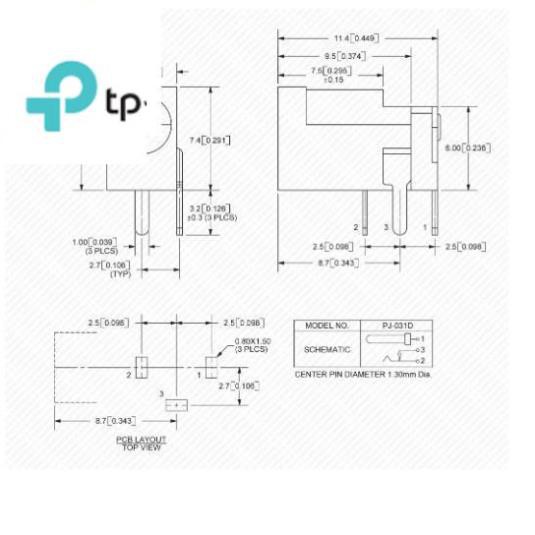 Jack nguồn DC3.5x1.3MM DC3501 10 chiếc