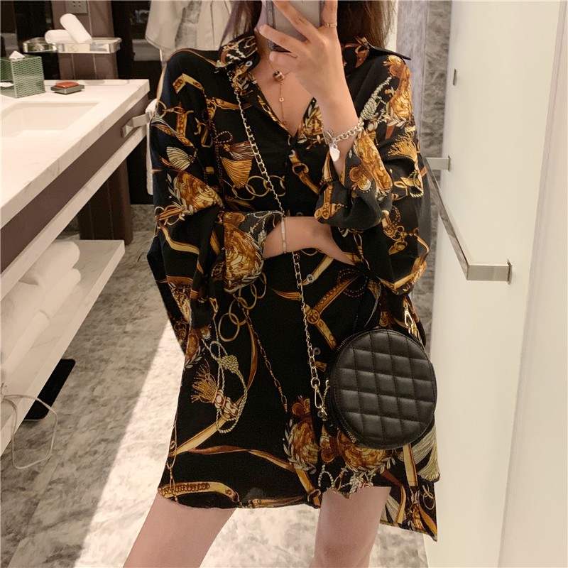 Áo sơ mi kiểu form rộng tay dài Emilyshop ulzzang