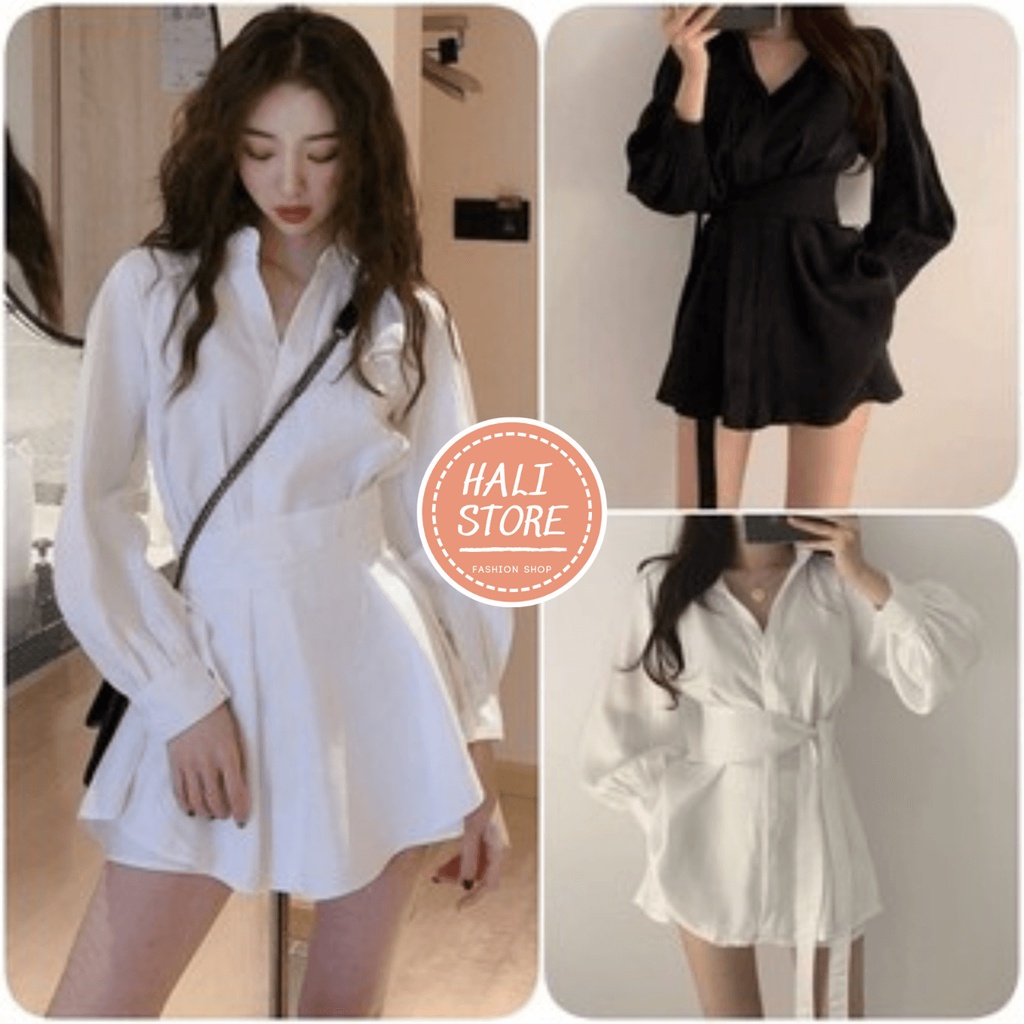 Bộ Áo Vest Dây Eo Kèm Quần - Set Áo Dài Nữ Quần Đùi Chất Đũi 2 Màu