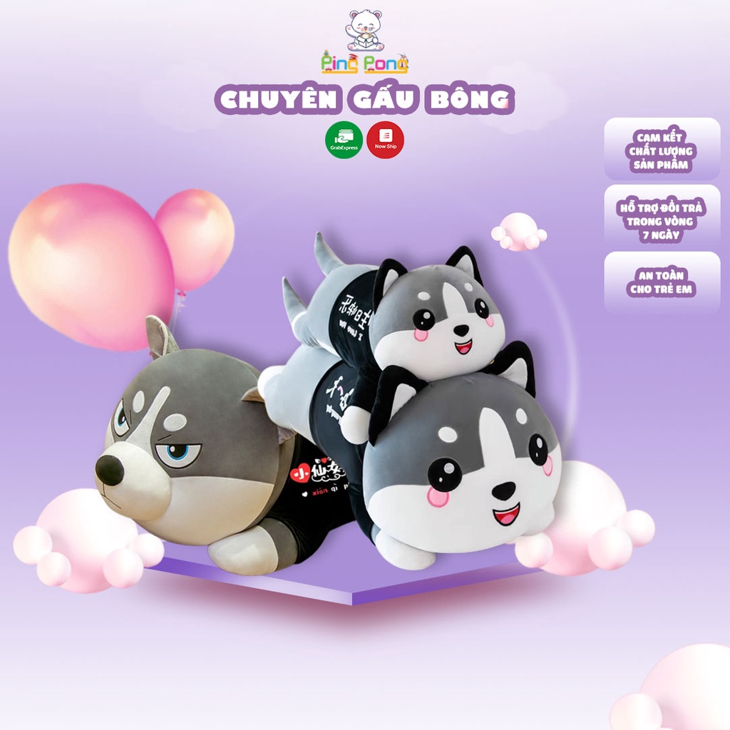 Gấu bông husky, mèo xám đáng yêu siêu cấp cute phô mai que. Thú nhồi bông chất lượng cao cấp