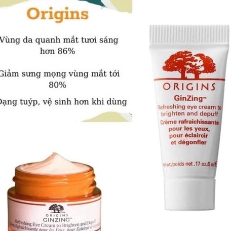 Kem dưỡng mắt Origins GinZing 5ml Refreshing Eye Cream