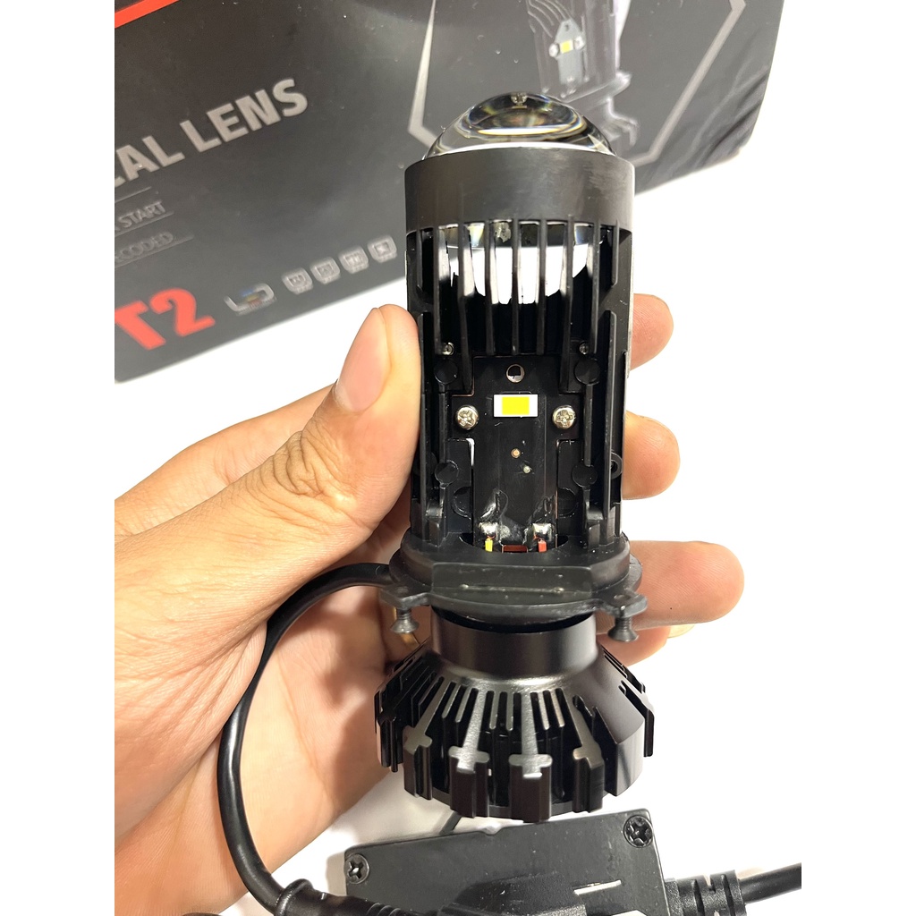 Bi Cầu led Mini T2  Kính Tím - Led Bi Cầu 2023, Chính Hãng, Kính Tím Gắn ô tô. xe máy