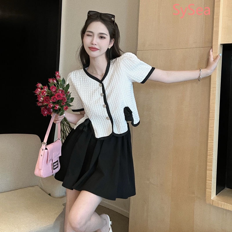 Bộ Áo Cardigan Đính Ngọc Trai + Chân Váy Ngắn Quyến Rũ Cho Nữ