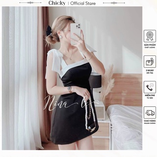 Váy đầm nữ đầm hai dây cột nơ vai trẻ trung