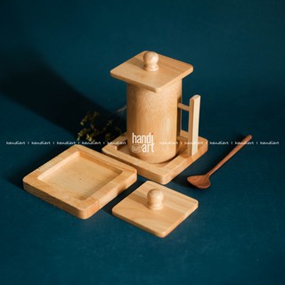 Bộ lót ly/nắp ly gỗ tre