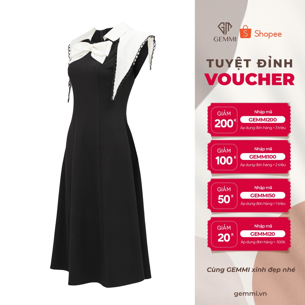 Váy đầm nữ công sở thiết kế dáng xòe Gemmi fashion, DK8488
