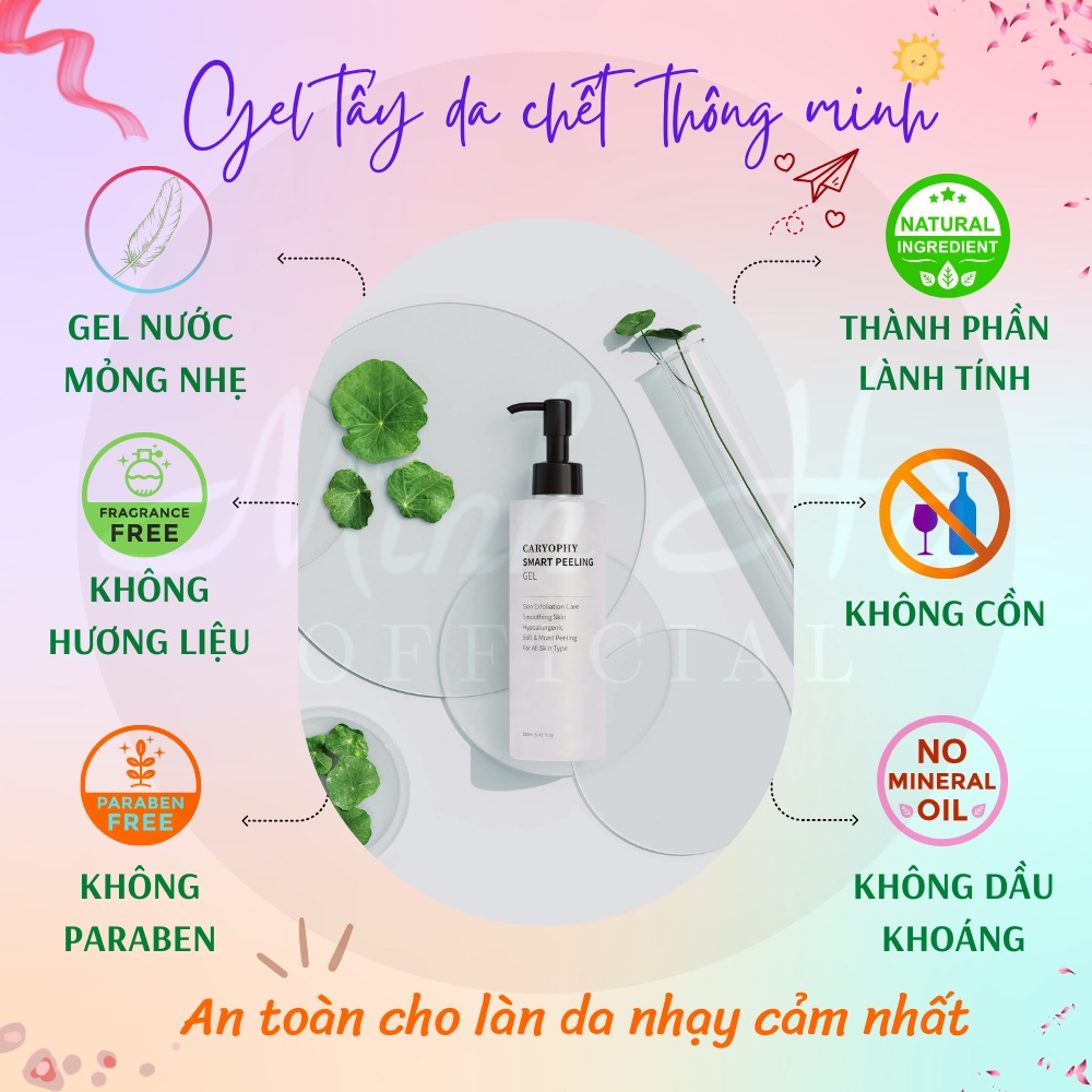 Tẩy da chết Caryophy Smart Peeling Gel 250ml giúp da sạch sâu, thông thoáng lỗ chân lông