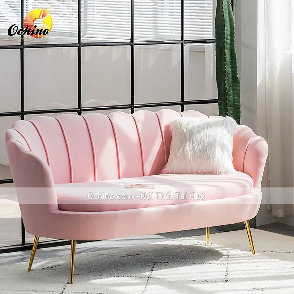 Sofa sen Dài, Ghế sofa có tựa lưng trang trí shop và phòng Khách Mẫu sen cách điệu ( Đủ Màu)