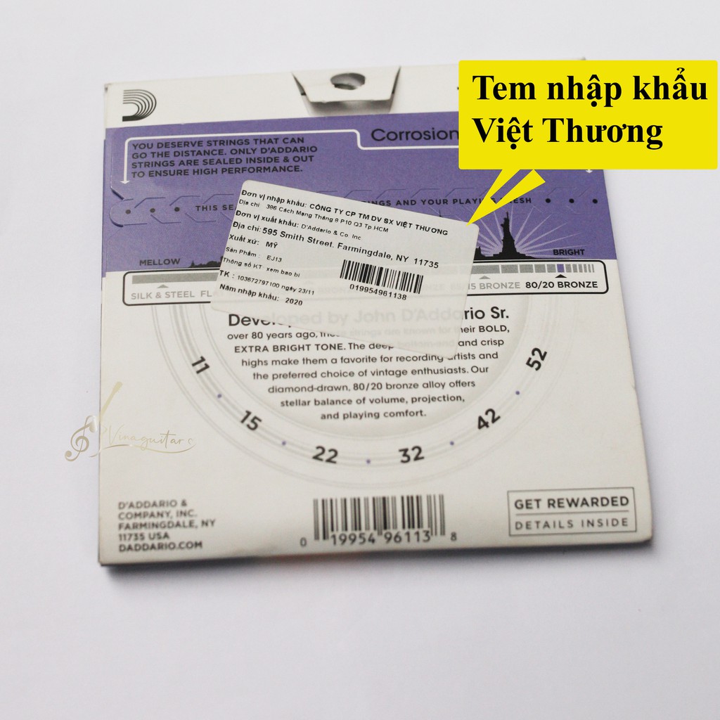 [ Không xịn tặng 10 triệu ] Bộ dây đàn guitar chính hãng Daddrino Acoustic Classic Electric chính hãng