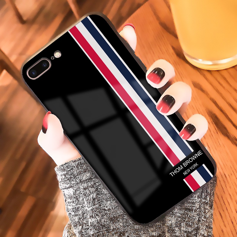 Ốp iphone kính cường lực 3 sọc phong cách ip 11/11pro/11promax/12 pro max/13 pro max/x/xs/xr/xsmax/6/7/8/plus/splus-k352