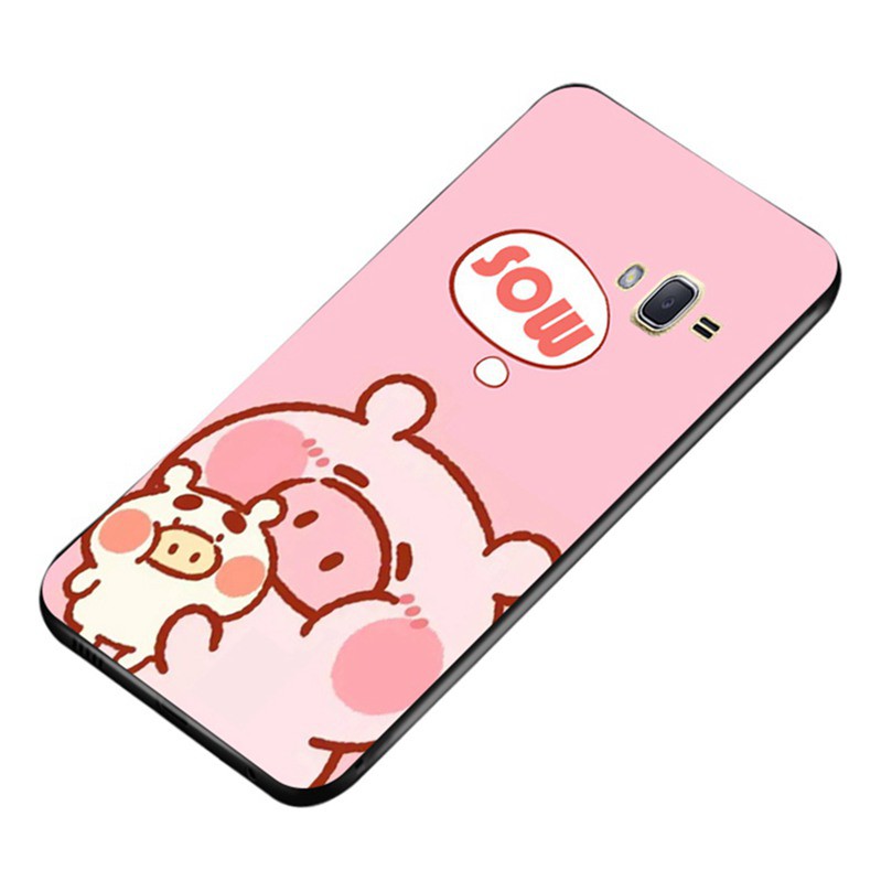 Ốp điện thoại bằng silicon hình chú heo màu hồng phấn cho Samsung Galaxy A3 A5 A7 A8 J1 Ace J2 J3 J5 J7 2015 2016