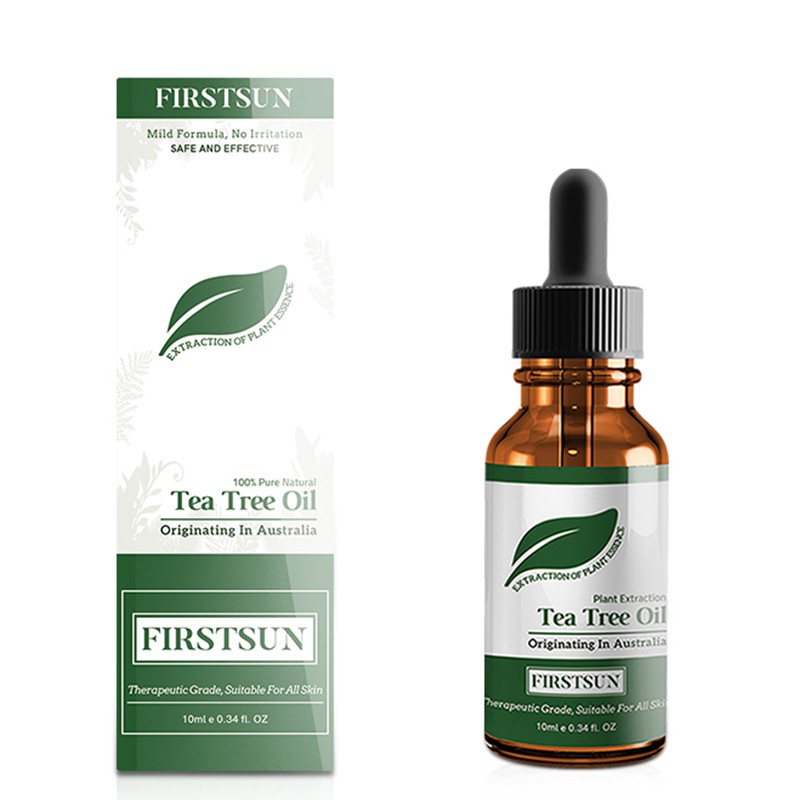 Firstsun Pure Tea Tree Essential Oil For Acne Treatment Anti-Wrinkle Grease Hydrating Oil-Control Contractive Pore Facial-Beauty Oil 10ml