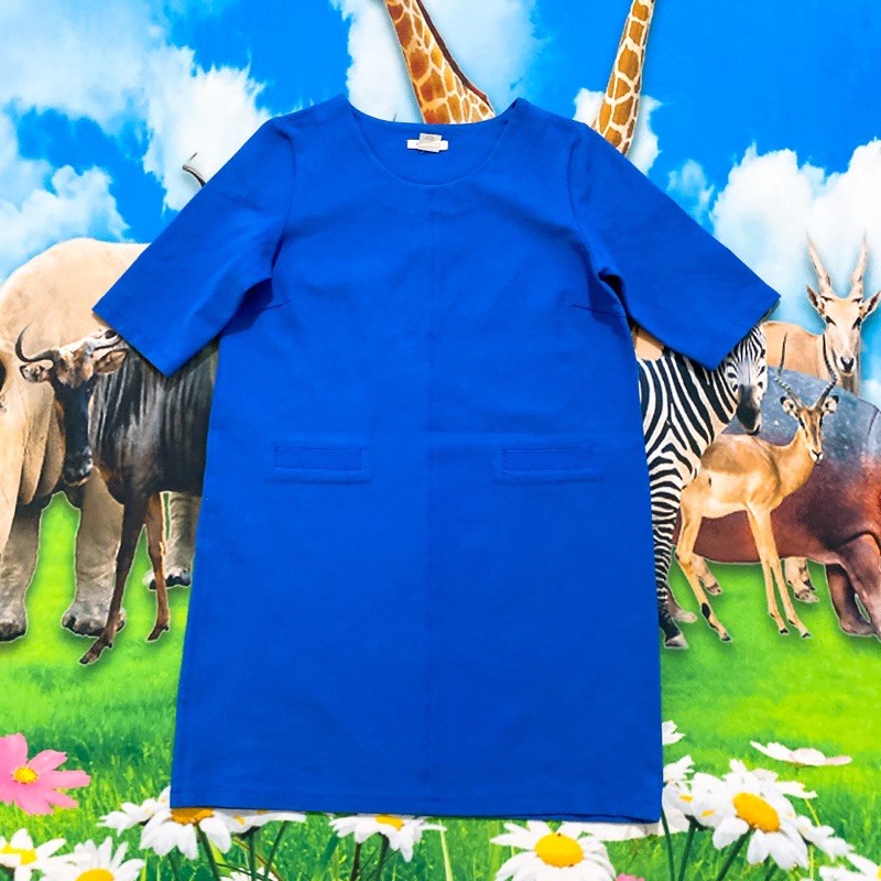 Size M đầm thun Umi xanh biển đậm tay ngắn | BigBuy360 - bigbuy360.vn