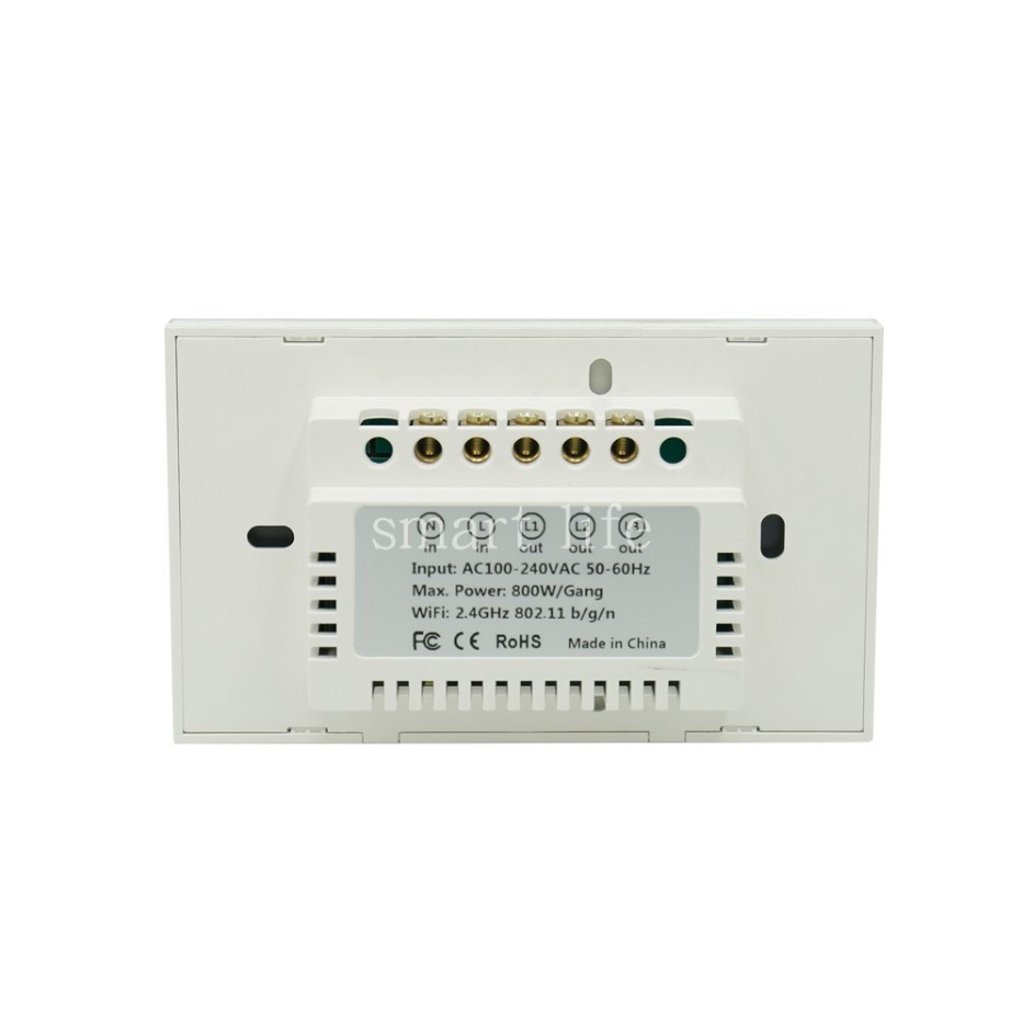 Công Tắc Wifi Smart Switch (Công Tắc Cảm Ứng Âm Tường 3 Kênh Điều Khiển) ,app Smart Life,TUYA,nhà thông minh