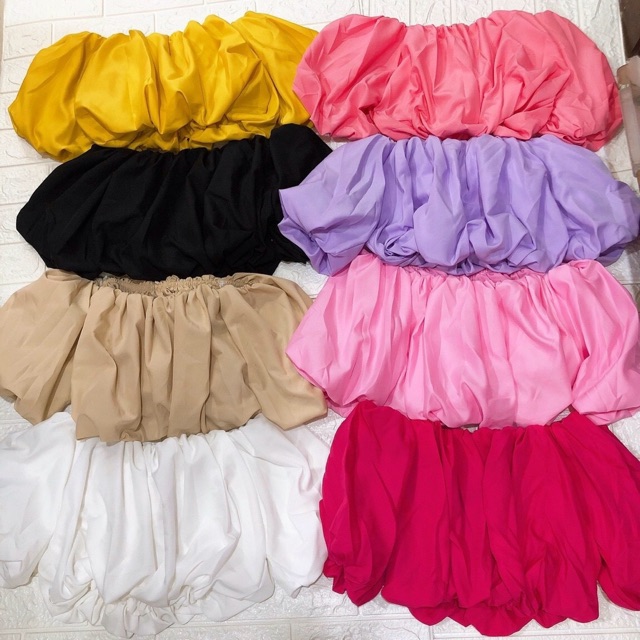 Áo bẹt vai croptop bí phồng | BigBuy360 - bigbuy360.vn