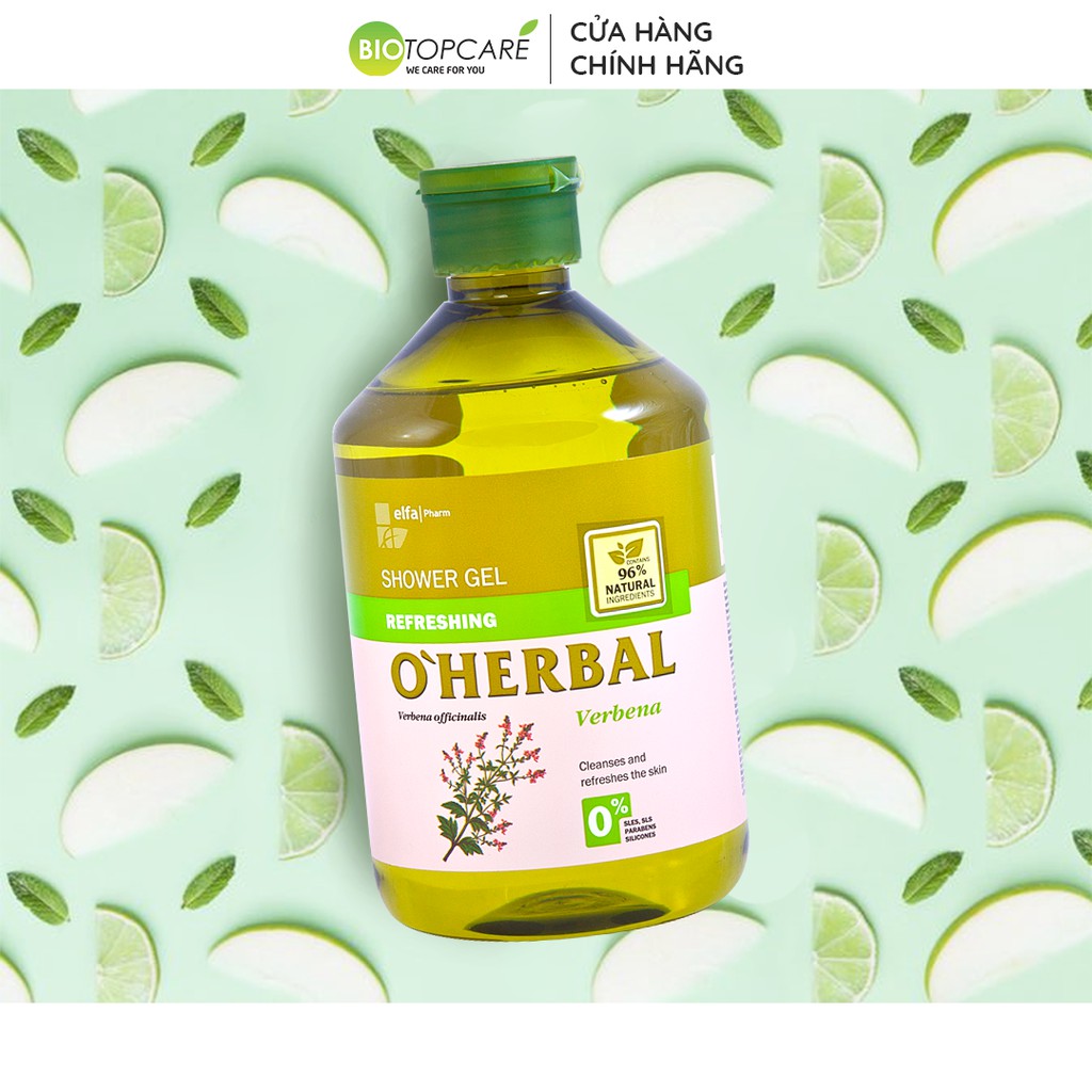 Sữa tắm dưỡng trắng da O'Herbal chiết xuất Mã Tiên Thảo 500ml - BioTopcare Official - TN193