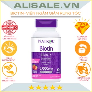 Biotin collagen 5000 mcg viên ngậm hỗ trợ mọc tóc và ngăn rụng tóc - 250 viên