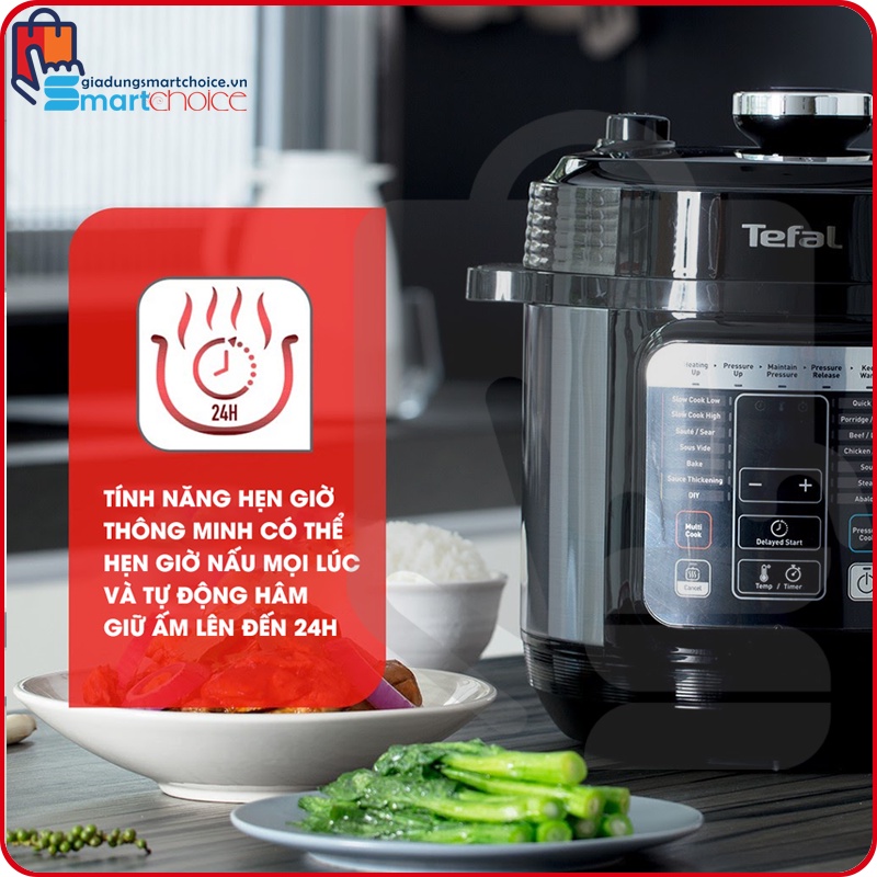 Nồi áp suất điện đa năng Tefal Home Chef CY601868, Công suất 1000W, Dung tích 6L