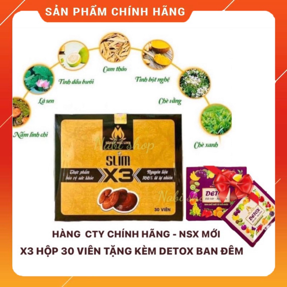 GIẢM CÂN SLIM X3 ( Tặng kèm Detox ban đêm)