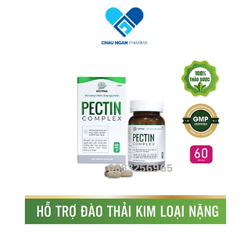 VIÊN UỐNG GIẢI ĐỘC CÁC KIM LOẠI NẶNG CHÌ -PB PECTIN COMPLEX CHAI 60 VIÊN - DMC