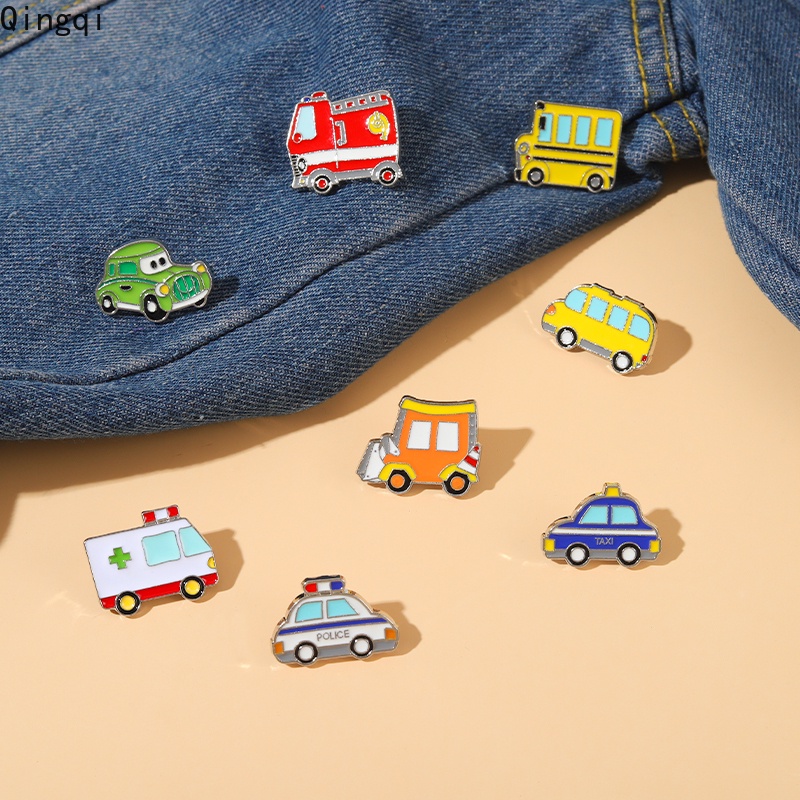 Ghim cài áo MISS ZOE chủ đề xe cảnh sát/ xe buýt hoạt hình xinh xắn