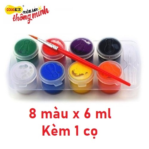 [Giao hoả tốc] Vỉ 8 màu nước Poster Colokit 𝑻𝒉𝒊𝒆̂𝒏 𝑳𝒐𝒏𝒈 Waco-C06 - kèm 1 cọ vẽ