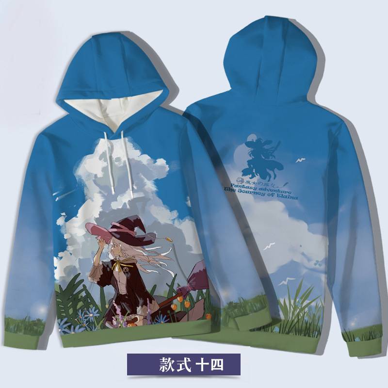 Áo Hoodie Tay Dài Cổ Tròn Hóa Trang Phù Thủy Wandering: The Journey of Elaina Ilyina Uniex Causal Hoody