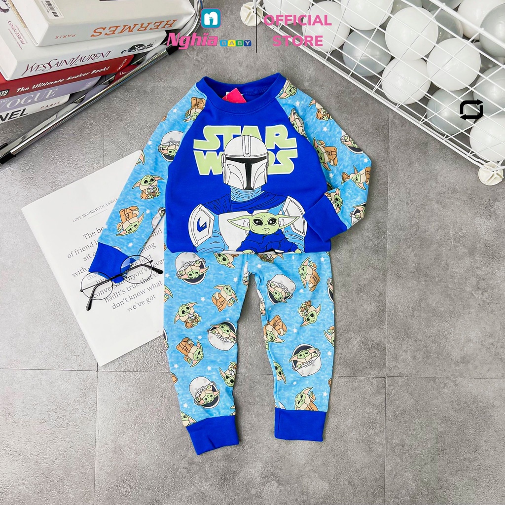 Đồ bộ dài bé trai - Bộ Quần áo dài tay bé trai - Đồ bộ dài tay cho bé trai chất bozip NGHĨA BABY dành cho bé từ 9-21kg