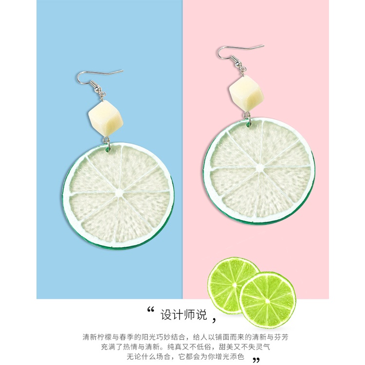 Khuyên Tai Hình Lát Chanh Phong Cách Hàn Quốc Đáng Yêu Cho Nữ