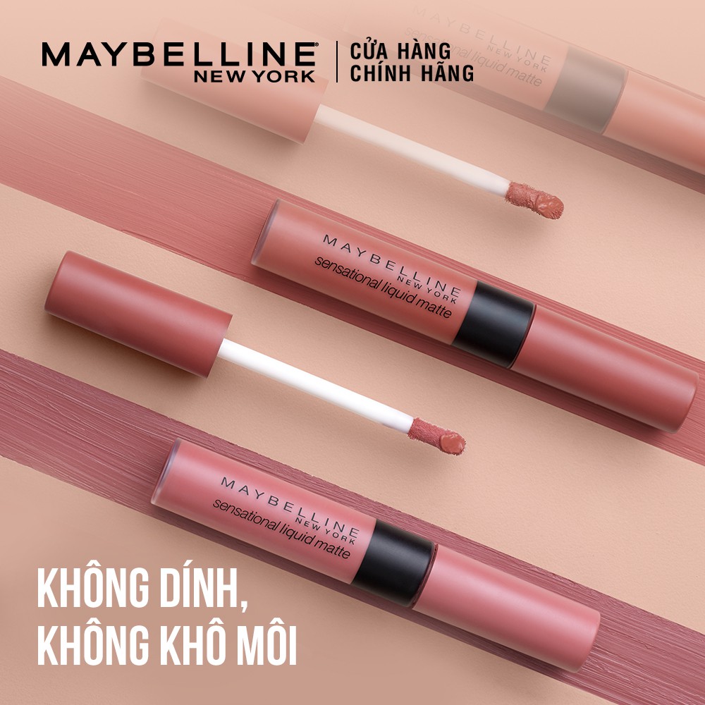 Son Kem Lì Nhẹ Môi Phiên Bản Tông Đất Maybelline New York Sensational Liquid Matte The Nudes Lipstick 7ml