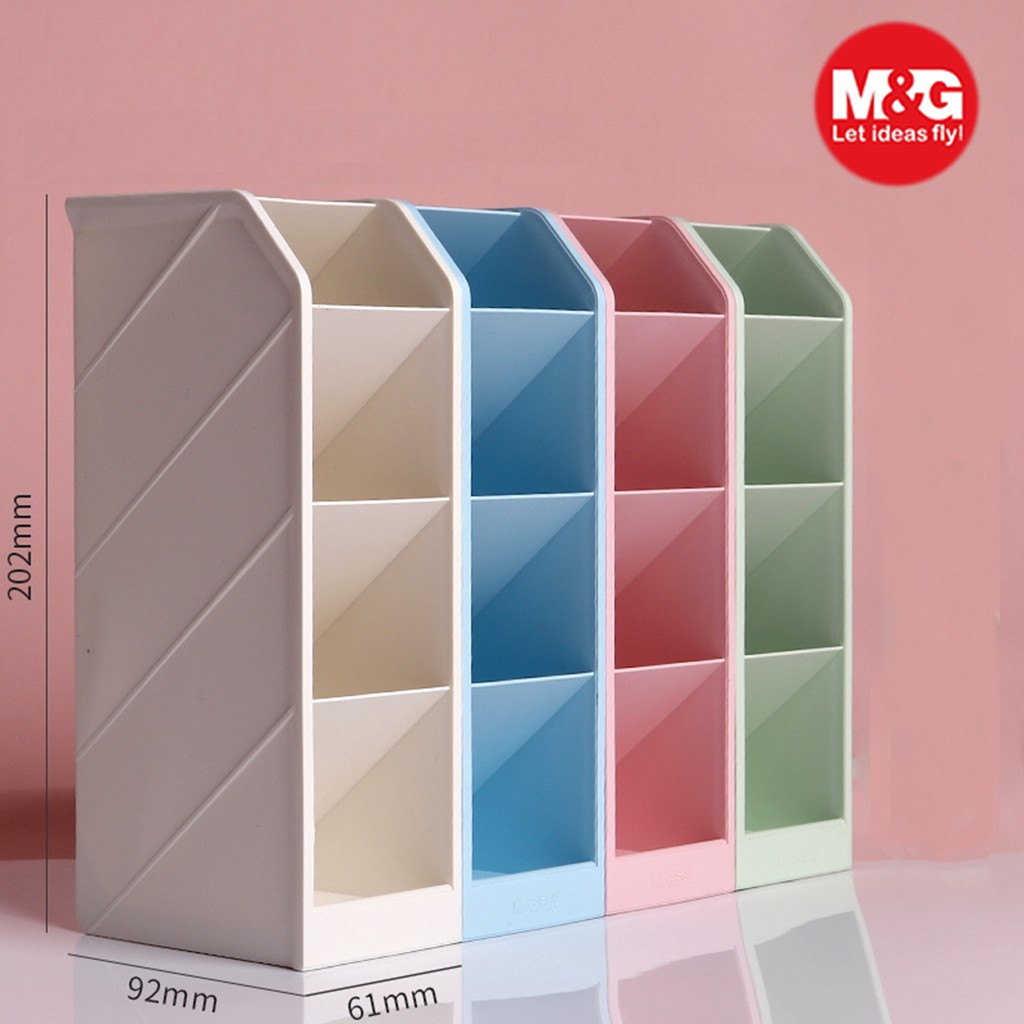 Kệ hộp đựng bút/ mỹ phẩm/ Cọ trang điểm 4 tầng ABT98476 có 2 màu xanh dương và xanh lá