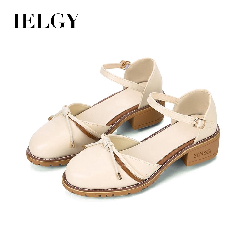 IELGY Sandals female tendon bottom soft bottom hollow England thick with small shoes