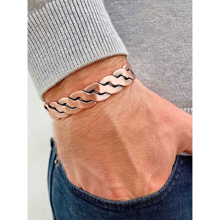 Fancy Vòng Tay Nam Châm Bằng Đồng Công Suất Cao Giảm Đau Khớp Cho Nam